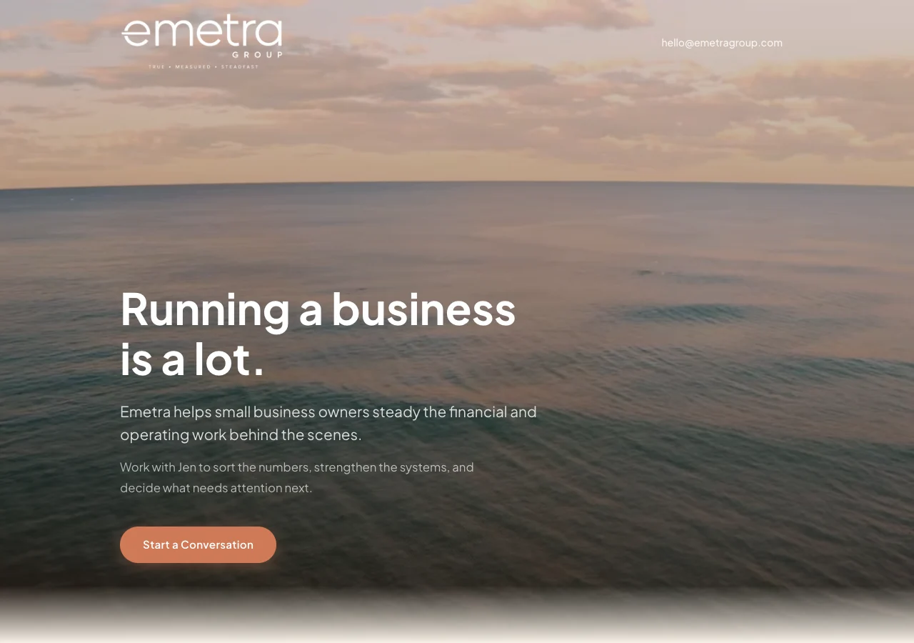 Current public Emetra Group website homepage