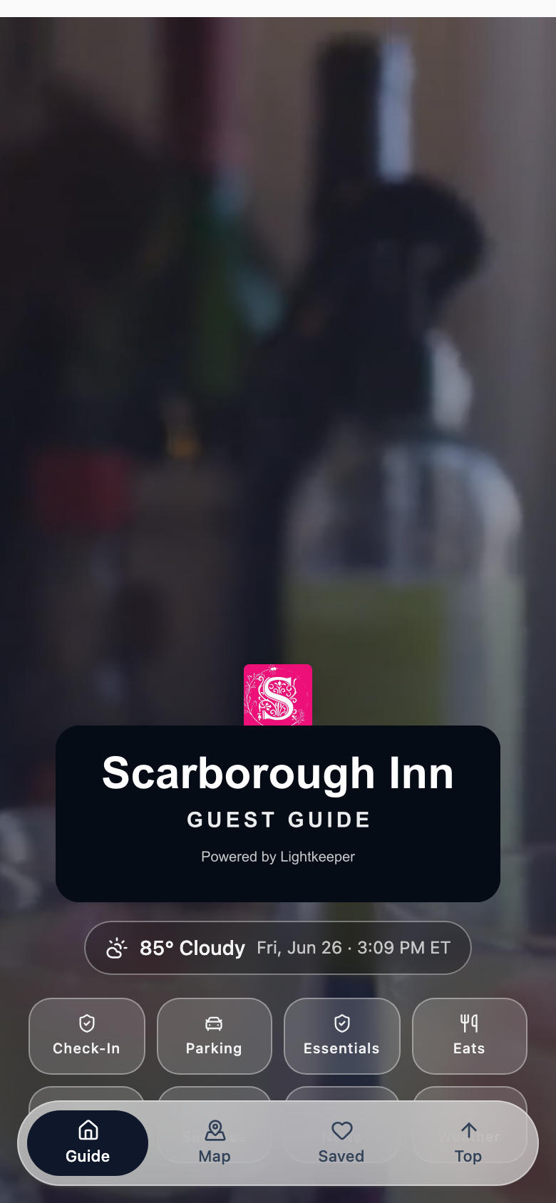 Scarborough Guide Home screen